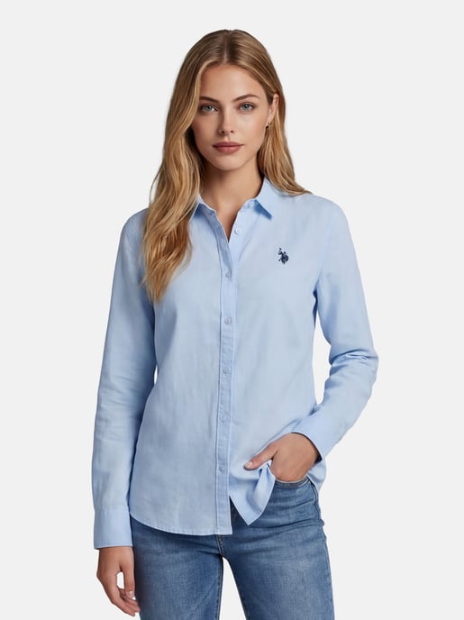 Camisa de lino para mujer U.S. Polo Assn. de mezcla lino y algodón - Image 5
