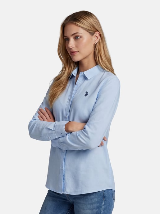Camisa de lino para mujer U.S. Polo Assn. de mezcla lino y algodón - Image 6