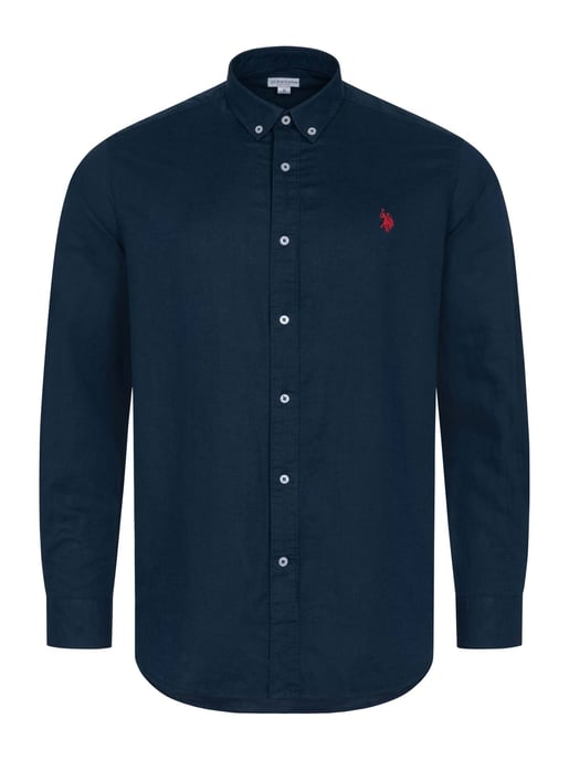 Camisa de lino para hombre U.S. Polo Assn. de mezcla lino y algodón - Image 1