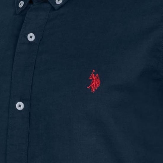 Camisa de lino para hombre U.S. Polo Assn. de mezcla lino y algodón - Image 4