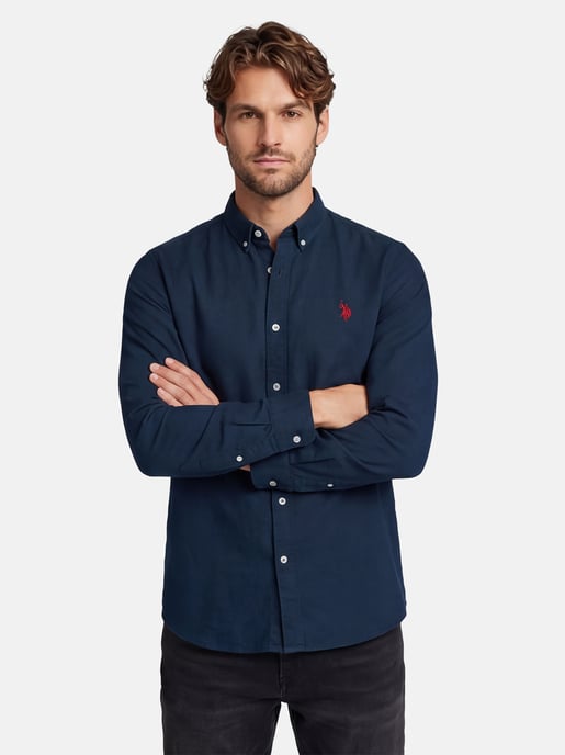 Camisa de lino para hombre U.S. Polo Assn. de mezcla lino y algodón - Image 6