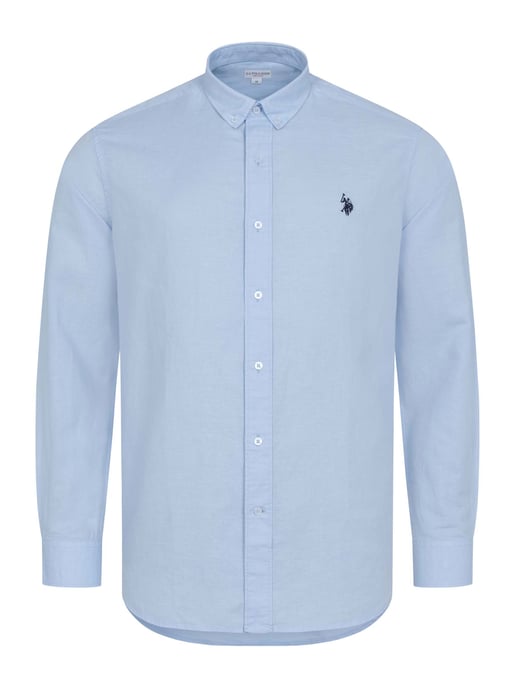 Camisa de lino para hombre U.S. Polo Assn. de mezcla lino y algodón - Image 1
