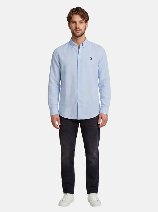 Camisa de lino para hombre U.S. Polo Assn. de mezcla lino y algodón - Image 5