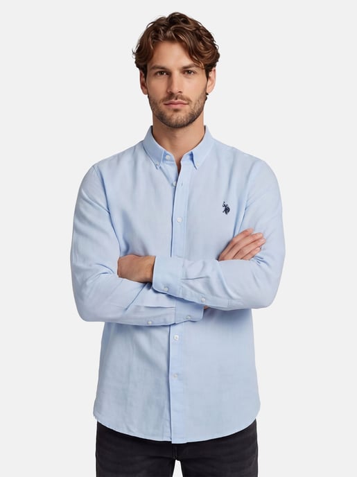 Camisa de lino para hombre U.S. Polo Assn. de mezcla lino y algodón - Image 6