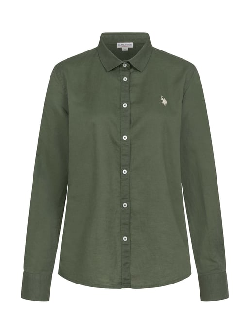 Camisa de lino para mujer U.S. Polo Assn. de mezcla lino y algodón - Image 1