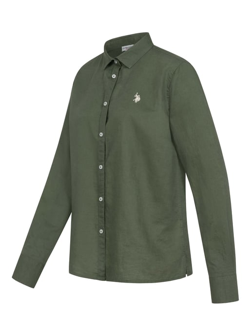 Camisa de lino para mujer U.S. Polo Assn. de mezcla lino y algodón - Image 2