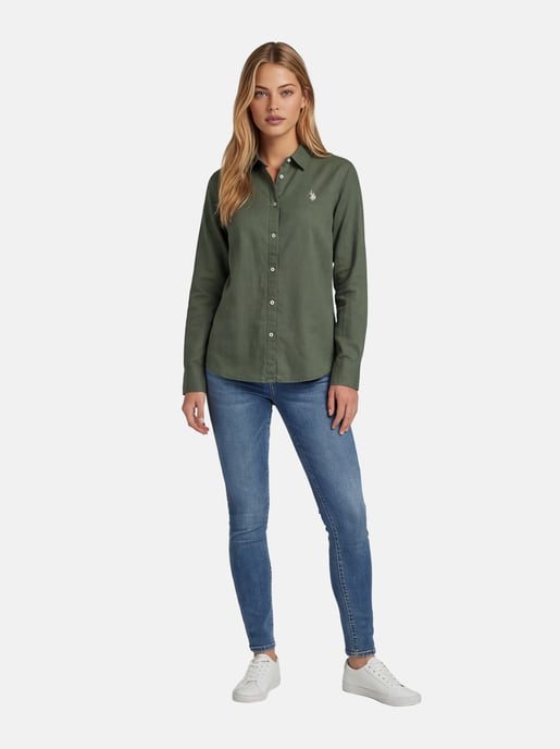 Camisa de lino para mujer U.S. Polo Assn. de mezcla lino y algodón - Image 4