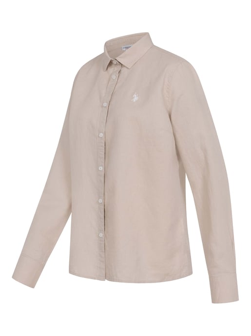 Camisa de lino para mujer U.S. Polo Assn. de mezcla lino y algodón - Image 2