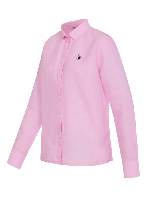 Camisa de lino para mujer U.S. Polo Assn. de mezcla lino y algodón - Image 2