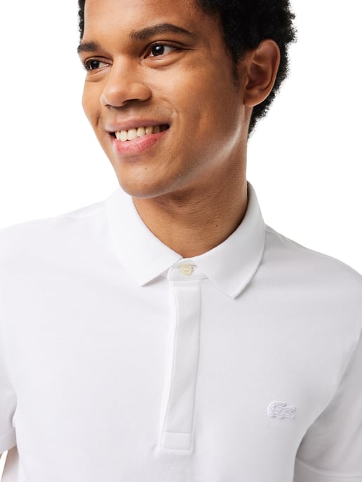Lacoste White Paris Regular Stretch Cotton Piqué Polo Shirt - Image 4