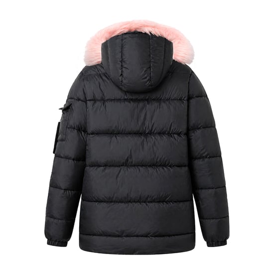 Chaqueta Exploradora para Niñas Niños Negra con Capucha Acolchada Abrigo Cálido de Invierno - Image 2
