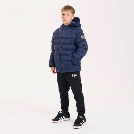 Chaqueta Puffer para Niños y Niñas con Capucha en Color Marino, Abrigada y Acolchada - Image 3