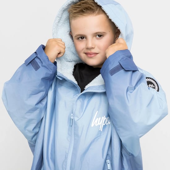 Túnica de Cambio para Niños y Niñas en Azul Ombre, Abrigo de Baño de Forro Polar Cálido - Image 3