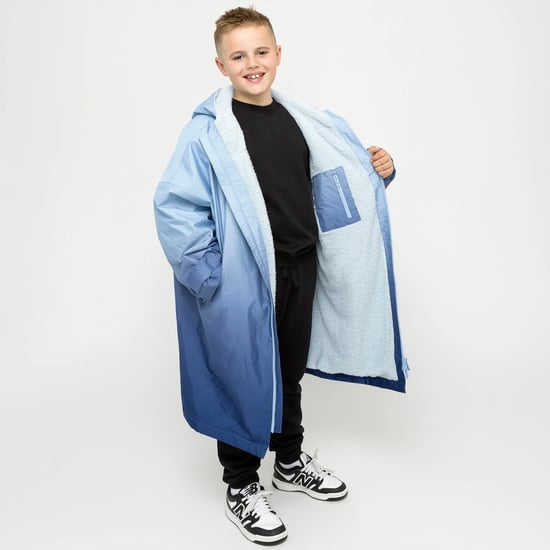 Túnica de Cambio para Niños y Niñas en Azul Ombre, Abrigo de Baño de Forro Polar Cálido - Image 5