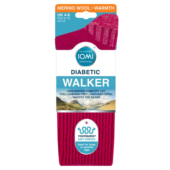 Calcetines de lana para caminar diabéticos para hombres | Calcetines de senderismo acolchados de ancho extra - Image 2