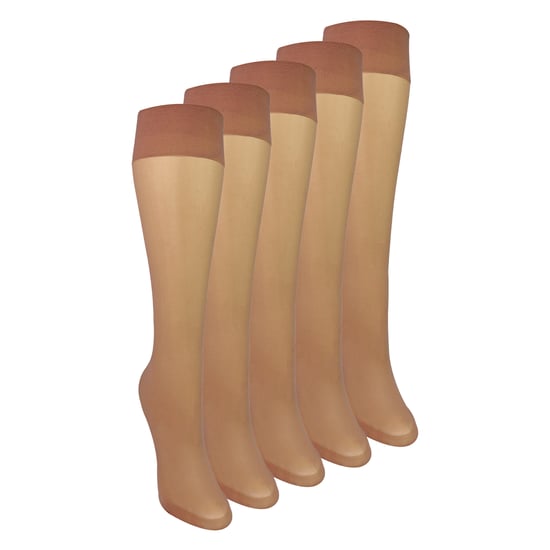 Paquete de 5 Medias Poppies para Mujeres por Encima de la Rodilla 15 Denier Livianas y Transparentes - Image 1