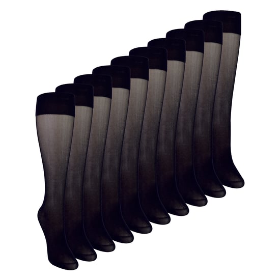 Paquete de 10 Medias hasta la Rodilla para Dama 15 Denier Medias Ligeras y Transparente - Image 1