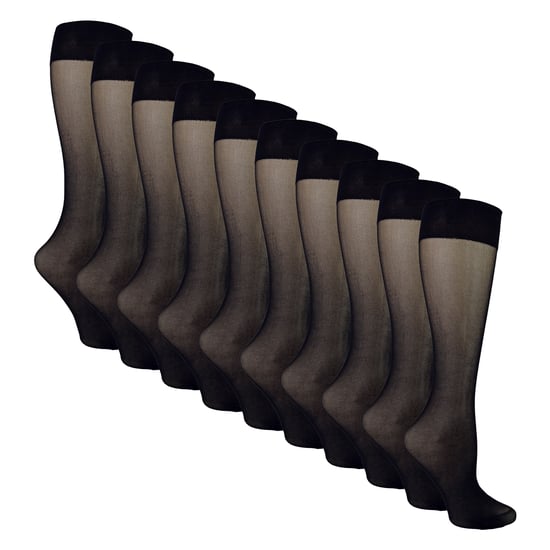 Paquete de 10 Medias hasta la Rodilla para Dama 15 Denier Medias Ligeras y Transparente - Image 3