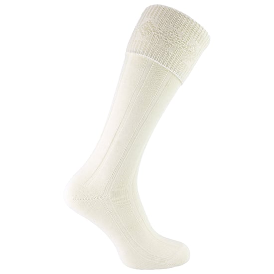 1 Paquete de Calcetines de Lana para Hombre, Largos hasta la Rodilla, de Color Crema, Estilo Kilt - Image 1