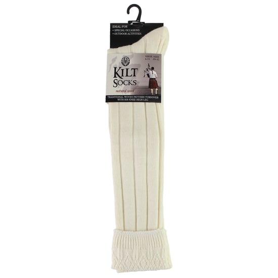 1 Paquete de Calcetines de Lana para Hombre, Largos hasta la Rodilla, de Color Crema, Estilo Kilt - Image 2