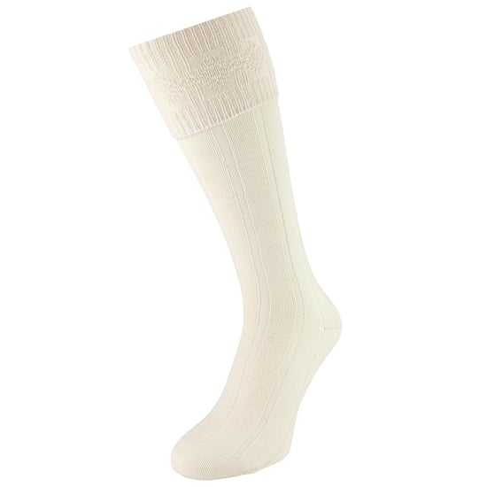 1 Paquete de Calcetines de Lana para Hombre, Largos hasta la Rodilla, de Color Crema, Estilo Kilt - Image 3