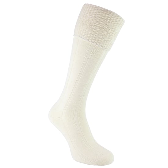 1 Paquete de Calcetines de Lana para Hombre, Largos hasta la Rodilla, de Color Crema, Estilo Kilt - Image 4