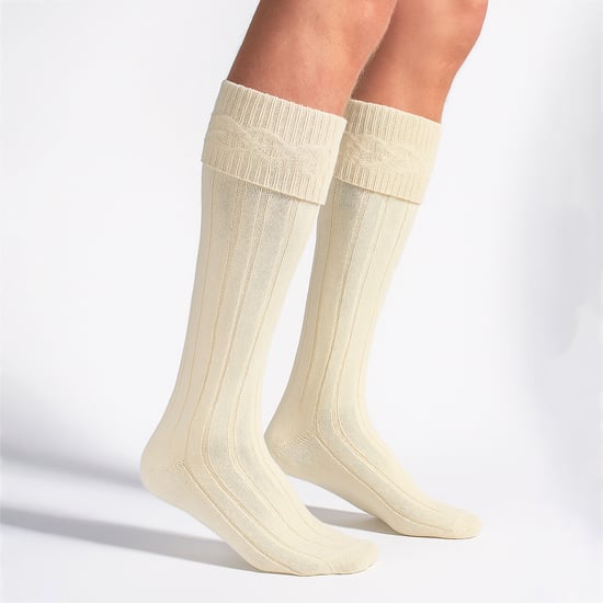 1 Paquete de Calcetines de Lana para Hombre, Largos hasta la Rodilla, de Color Crema, Estilo Kilt - Image 5