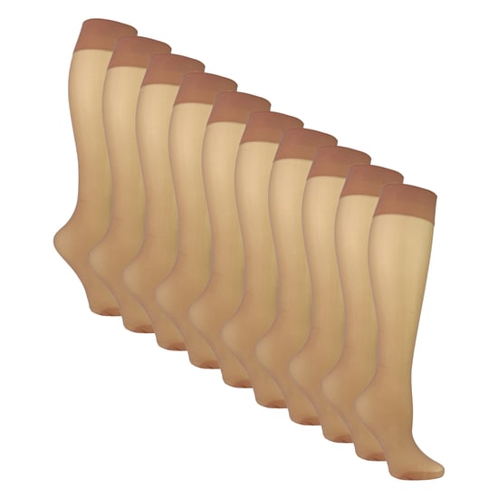 Paquete de 10 medias hasta la rodilla para dames, 15 deniers, medias ligeras y transparentes - Image 3