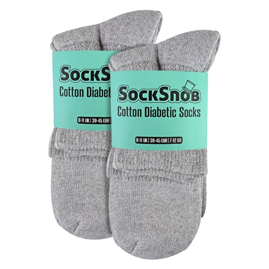 Paquete de 6 calcetines para hombre de tobillo diabéticos, ricos en algodón, transpirables, calcetines para el día a día - Image 1