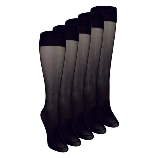 Paquete de 5 medias altas para mujeres, 15 deniers, ligeras y transparentes - Image 1