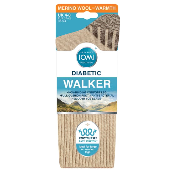Calcetines de lana para hombres diabéticos | Calcetines de senderismo acolchados de ancho extra - Image 2