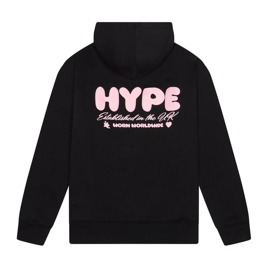 Sudadera con capucha para niñas, casual, negra, suave, con diseño gráfico en la parte posterior - Image 2