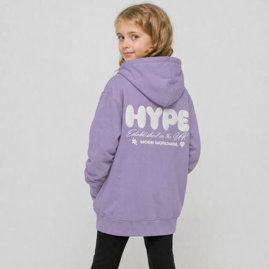 Sudadera con capucha para niñas en púrpura, sudadera casual suave con diseño gráfico en la parte posterior - Image 5