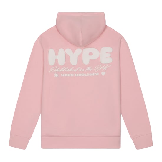Sudadera con capucha para niñas, casual, rosa, suave, con diseño gráfico en la parte posterior. - Image 2