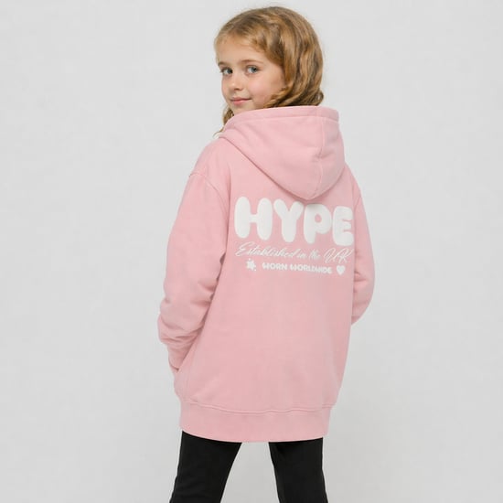 Sudadera con capucha para niñas, casual, rosa, suave, con diseño gráfico en la parte posterior. - Image 5