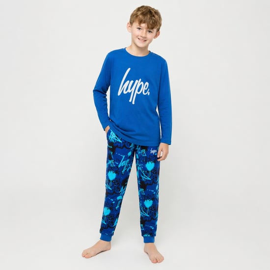 Conjunto de Pijamas de Graffiti Azul para Niños - Ropa de Dormir Suave para Descansar - Image 5