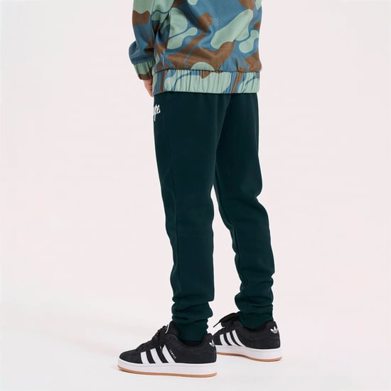 Pantalones de chándal para niños en teal suaves con puños, casuales y cómodos - Image 4