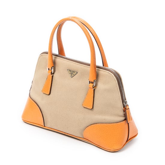 Prada Small Cinghiale Canapa Dome Tote  en  beige Lienzo - Image 2