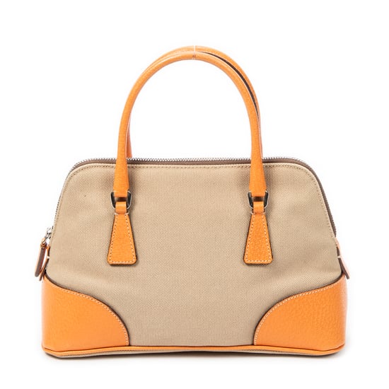 Prada Small Cinghiale Canapa Dome Tote  en  beige Lienzo - Image 5
