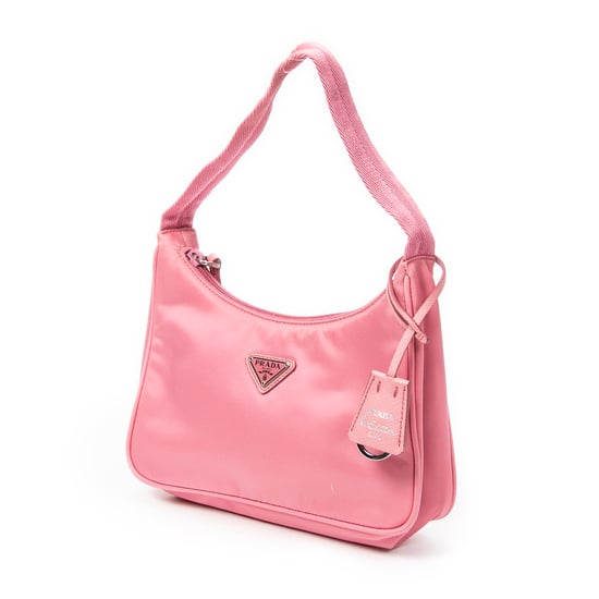 Prada Mini Zip Hobo  en  rosa Lienzo - Image 2