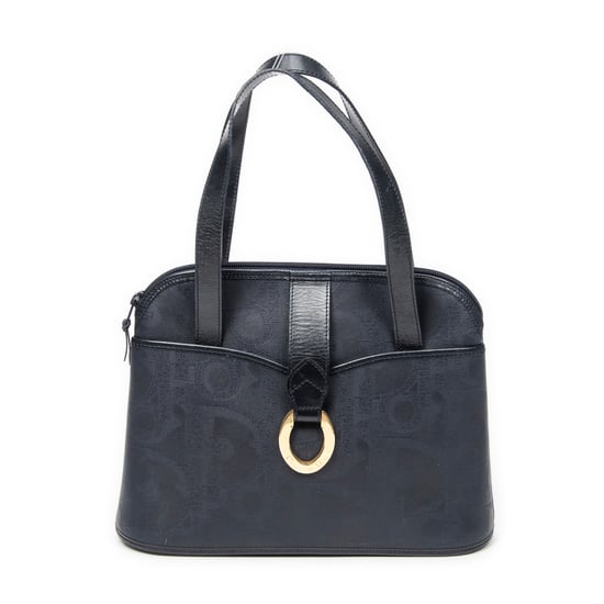 Dior Vintage Front Pocket Dome en Marina Lienzo recubierto - Image 1