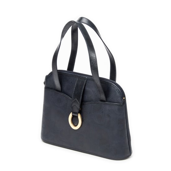 Dior Vintage Front Pocket Dome en Marina Lienzo recubierto - Image 2