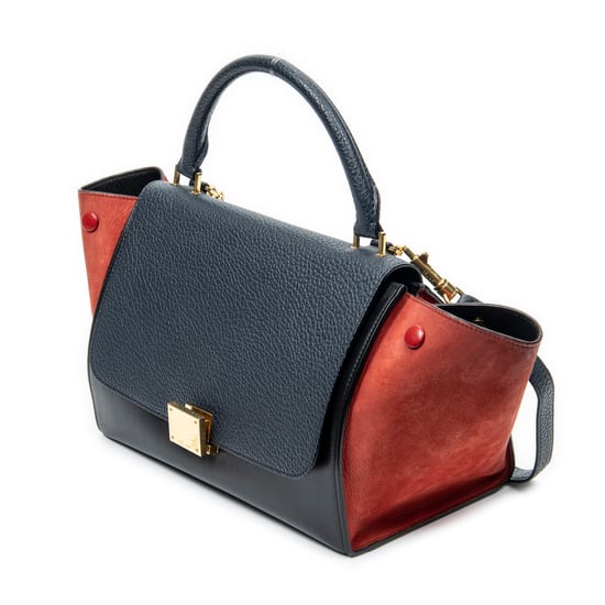 Celine Small Tricolor Trapeze  en  negro Cuero de ternero - Image 2