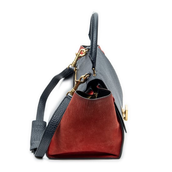 Celine Small Tricolor Trapeze  en  negro Cuero de ternero - Image 4