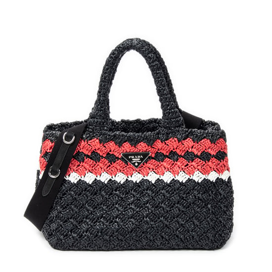 Prada Small Canapa Tote en negro Lienzo - Image 1