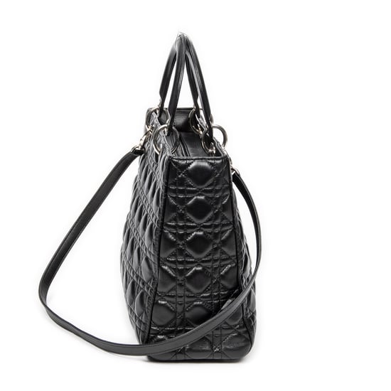 Dior Large Lady Dior Zip en negro Cuero de ternero - Image 4