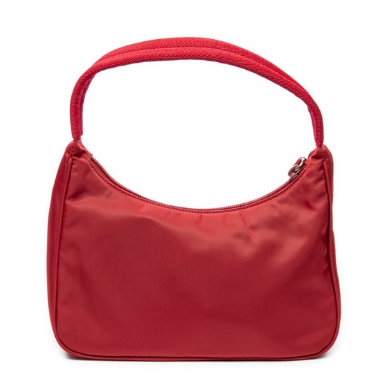 Prada Vintage Mini Zip Hobo en rojo Lienzo - Image 5