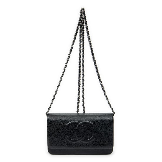 Chanel CC Classic Chain Wallet en negro Cuero de ternero - Image 1