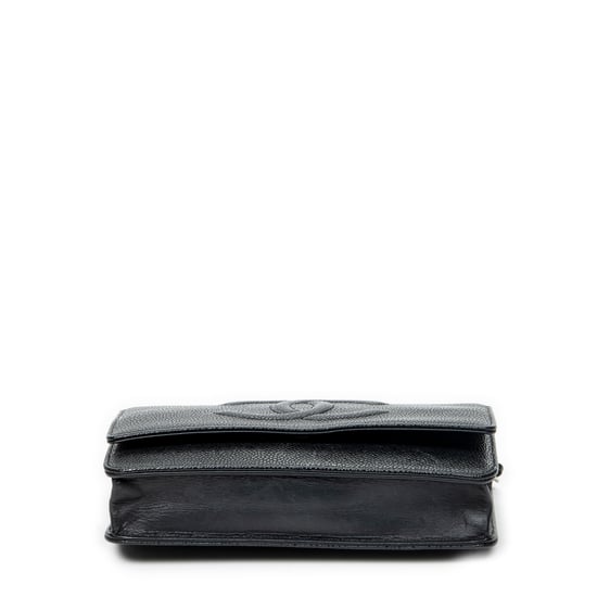 Chanel CC Classic Chain Wallet en negro Cuero de ternero - Image 6