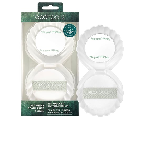 Sea Gems Pearl Puff Borla De Maquillaje Con Funda Y Espejo - Image 1